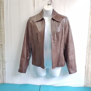 VS2 By Vakko Women's Lamb Leather Full Zip Jacket Size S